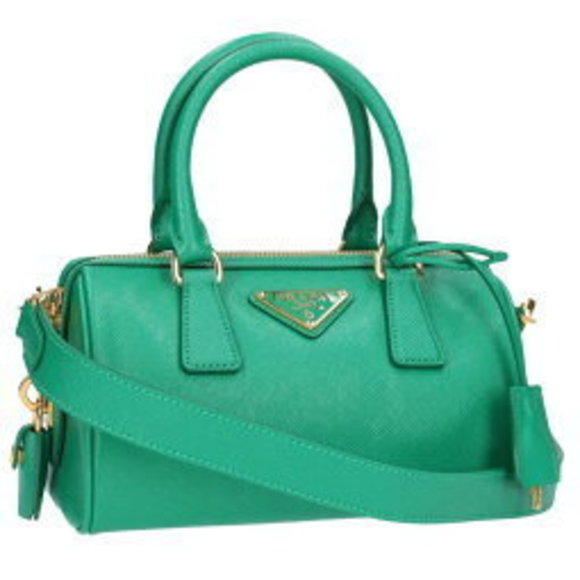 Prada Triangle Saffiano Leather Shoulder Bag Green - Picture 1 of 5